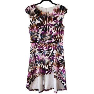 Maggy London Watercolor Floral Ponte Knit Career Cocktail Dress Size 8